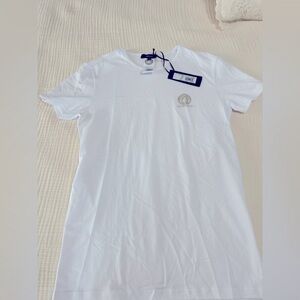 Versace Logo-print Stretch-cotton T-shirt White